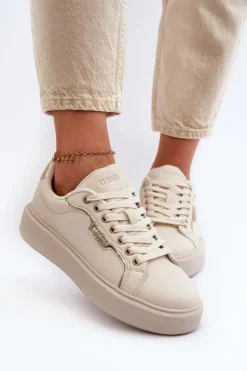 Damskie Big Star Shoes Sneakersy Damskie Big Star NN274334 Memory Foam System Beżowe