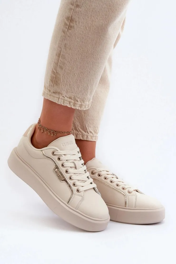 Damskie Big Star Shoes Sneakersy Damskie Big Star NN274334 Memory Foam System Beżowe