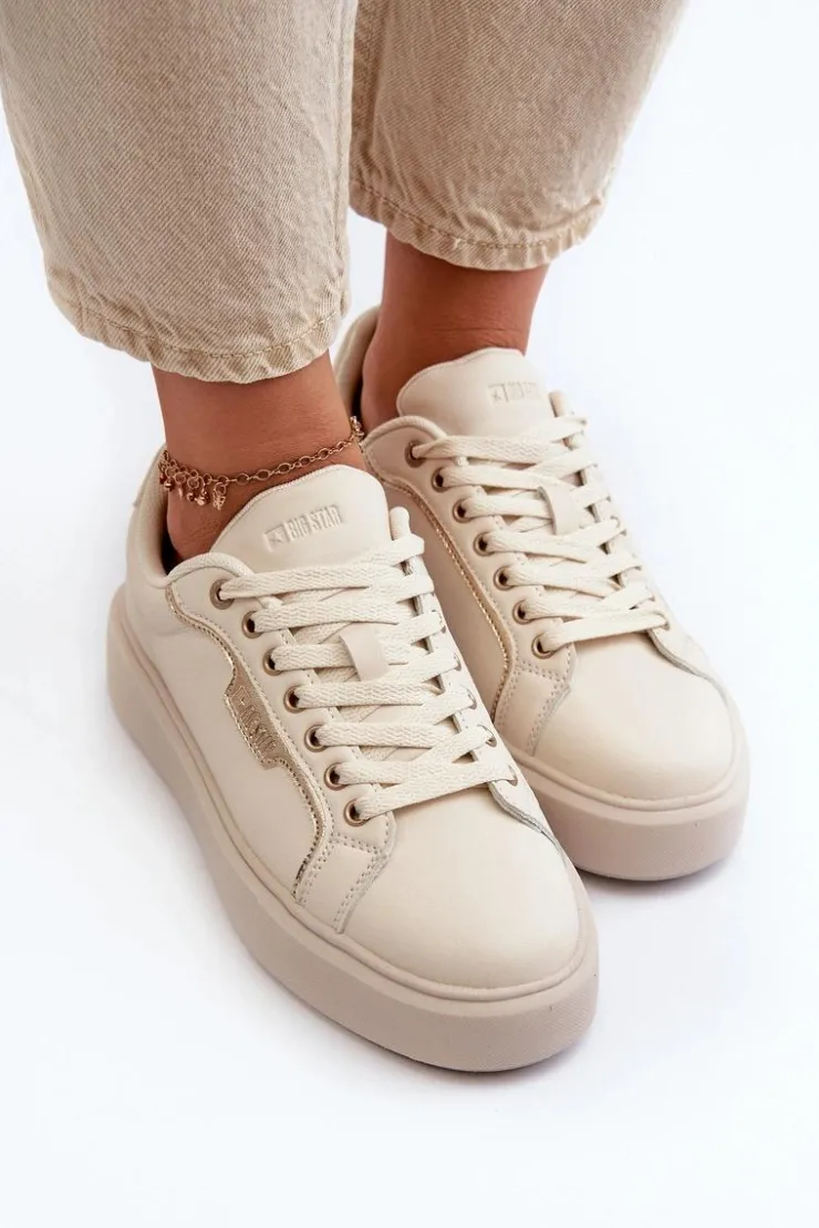 Damskie Big Star Shoes Sneakersy Damskie Big Star NN274334 Memory Foam System Beżowe