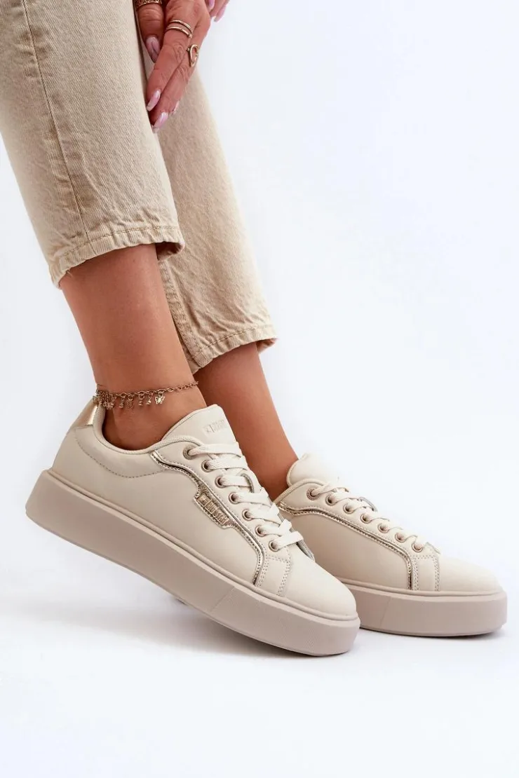 Damskie Big Star Shoes Sneakersy Damskie Big Star NN274334 Memory Foam System Beżowe