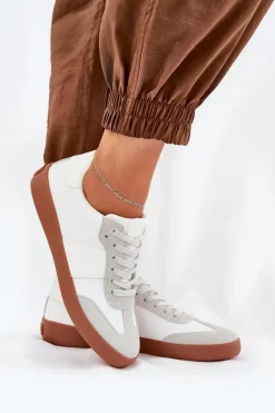 Damskie Big Star Shoes Sneakersy Damskie Big Star RR274371 Biało-Szare