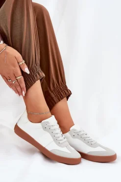 Damskie Big Star Shoes Sneakersy Damskie Big Star RR274371 Biało-Szare