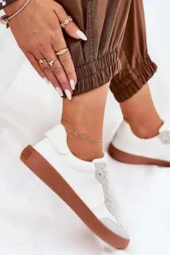 Damskie Big Star Shoes Sneakersy Damskie Big Star RR274371 Biało-Szare