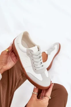 Damskie Big Star Shoes Sneakersy Damskie Big Star RR274371 Biało-Szare