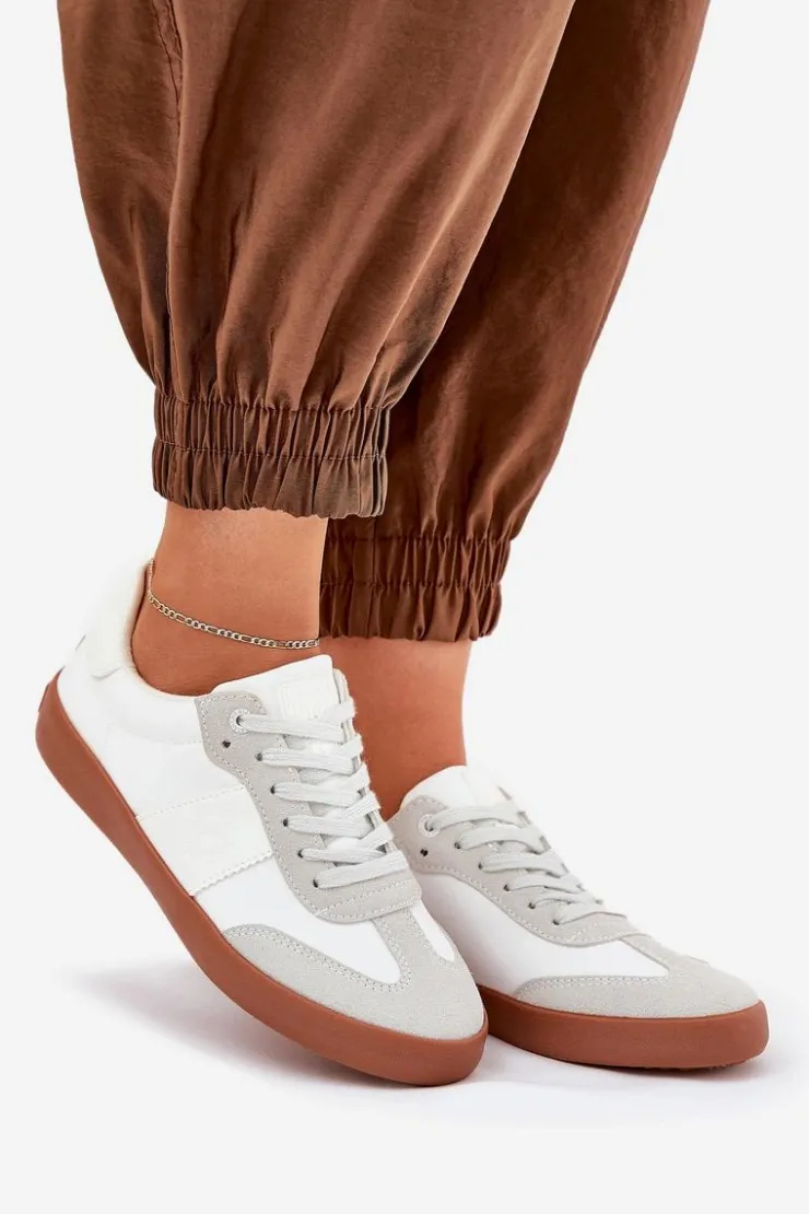 Damskie Big Star Shoes Sneakersy Damskie Big Star RR274371 Biało-Szare