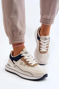 Outlet Big Star Shoes Sneakersy Damskie Big Star NN274A092 Beżowe