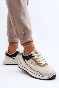 Outlet Big Star Shoes Sneakersy Damskie Big Star NN274A092 Beżowe