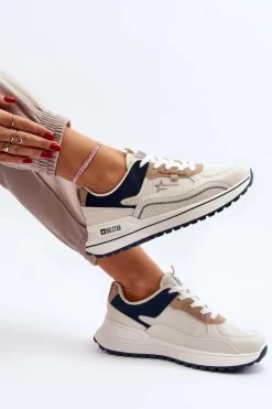 Outlet Big Star Shoes Sneakersy Damskie Big Star NN274A092 Beżowe