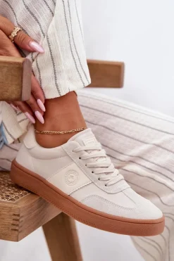 Big Star Shoes Buty Sportowe Big Star|Sneakersy Damskie*Sneakersy Damskie Big Star RR274806 Beżowe