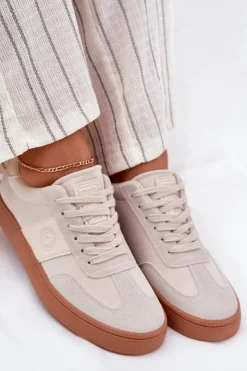 Big Star Shoes Buty Sportowe Big Star|Sneakersy Damskie*Sneakersy Damskie Big Star RR274806 Beżowe