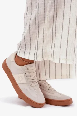 Big Star Shoes Buty Sportowe Big Star|Sneakersy Damskie*Sneakersy Damskie Big Star RR274806 Beżowe