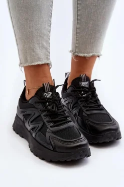 Big Star Shoes Buty Sportowe Big Star|Sneakersy Damskie*Sneakersy damskie Big Star NN274A085 Czarny