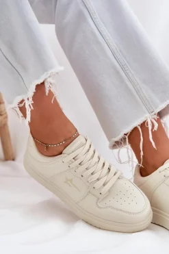 Big Star Shoes Buty Sportowe Big Star|Sneakersy Damskie*Sneakersy Damskie Big Star RR274A243 HI-POLY SYSTEM Beżowe Beżowy