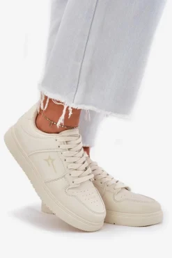 Big Star Shoes Buty Sportowe Big Star|Sneakersy Damskie*Sneakersy Damskie Big Star RR274A243 HI-POLY SYSTEM Beżowe Beżowy