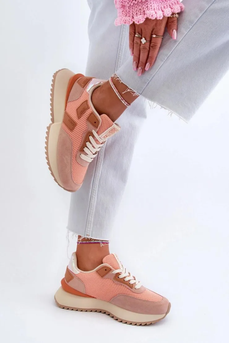 Big Star Shoes Buty Sportowe Big Star|Sneakersy Damskie*Sneakersy Damskie Big Star NN274976 Pomarańczowe