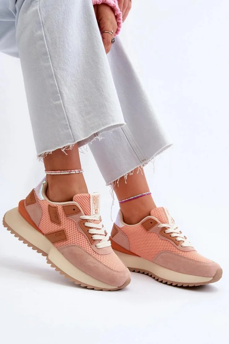 Big Star Shoes Buty Sportowe Big Star|Sneakersy Damskie*Sneakersy Damskie Big Star NN274976 Pomarańczowe