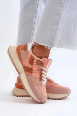 Big Star Shoes Buty Sportowe Big Star|Sneakersy Damskie*Sneakersy Damskie Big Star NN274976 Pomarańczowe