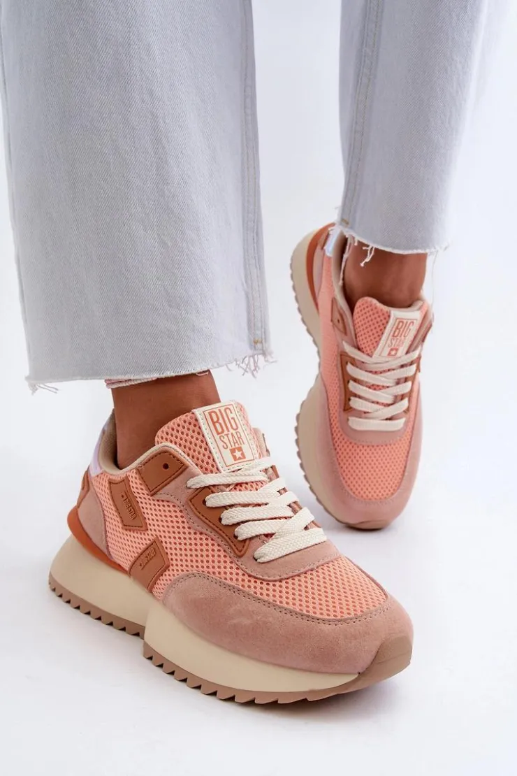 Big Star Shoes Buty Sportowe Big Star|Sneakersy Damskie*Sneakersy Damskie Big Star NN274976 Pomarańczowe