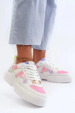 Discount Big Star Shoes Sneakersy Damskie Big Star NN274359 Memory Foam System Multikolor Wielokolorowy