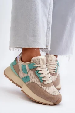 Damskie Big Star Shoes Sneakersy Damskie Big Star NN274973 Beżowe