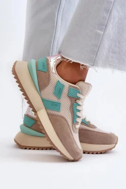 Damskie Big Star Shoes Sneakersy Damskie Big Star NN274973 Beżowe