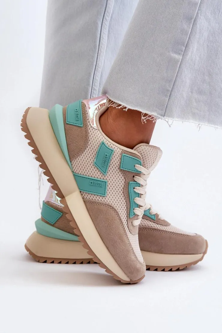 Damskie Big Star Shoes Sneakersy Damskie Big Star NN274973 Beżowe