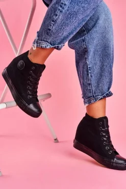 Damskie Big Star Shoes Sneakersy Damskie Big Star Czarne FF274A191