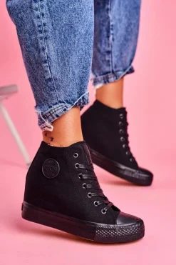 Damskie Big Star Shoes Sneakersy Damskie Big Star Czarne FF274A191