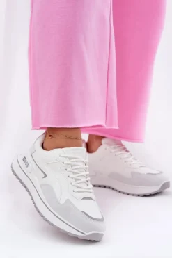 Big Star Shoes Buty Sportowe Big Star|Sneakersy Damskie*Sneakersy Damskie Big Star RR274A213 HI-POLY SYSTEM Białe Biały