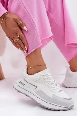 Big Star Shoes Buty Sportowe Big Star|Sneakersy Damskie*Sneakersy Damskie Big Star RR274A213 HI-POLY SYSTEM Białe Biały