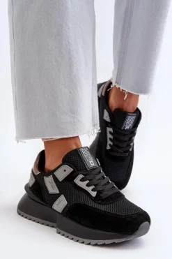 Big Star Shoes Buty Sportowe Big Star|Sneakersy Damskie*Sneakersy Damskie Big Star NN274975 Czarne