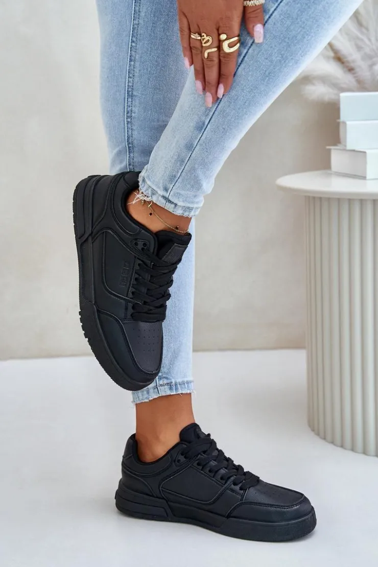 Outlet Big Star Shoes Sneakersy Damskie Big Star OO274A551 Hi-Poly System Czarne Czarny