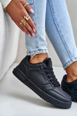 Outlet Big Star Shoes Sneakersy Damskie Big Star OO274A551 Hi-Poly System Czarne Czarny