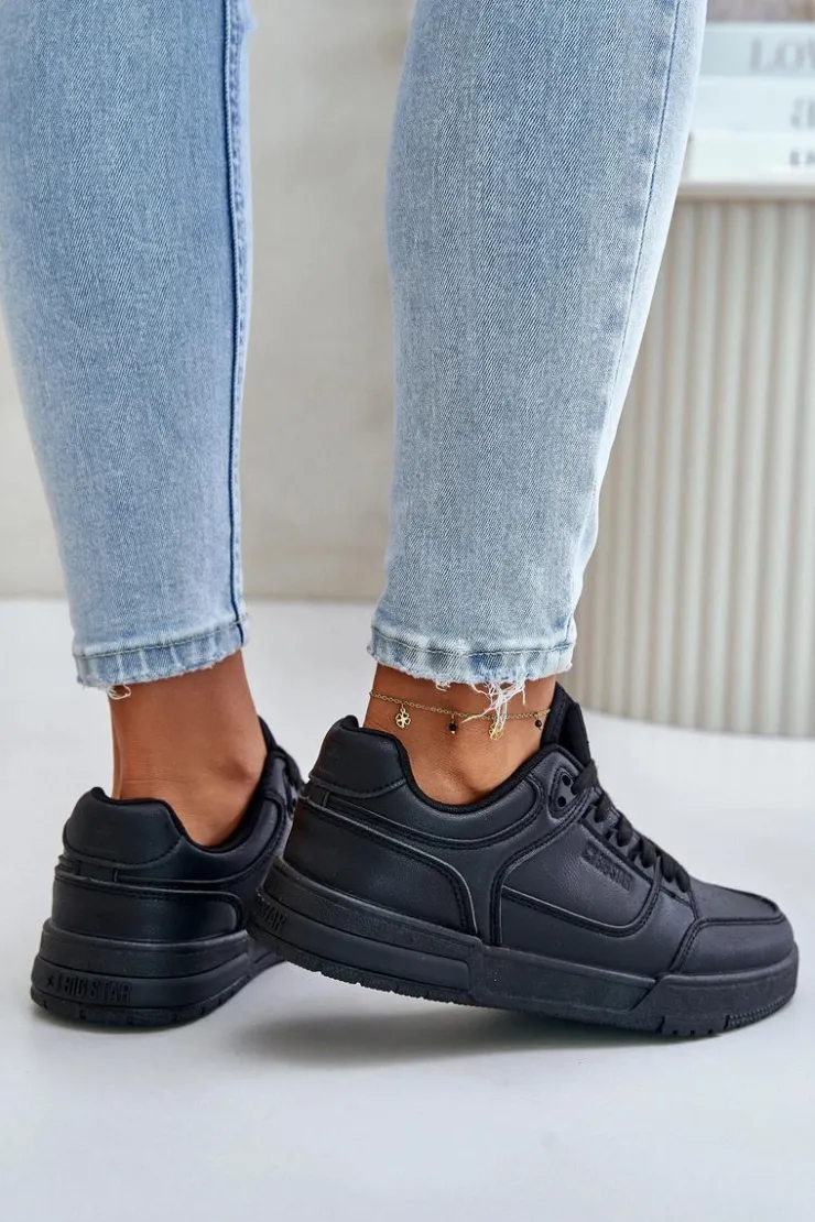 Outlet Big Star Shoes Sneakersy Damskie Big Star OO274A551 Hi-Poly System Czarne Czarny