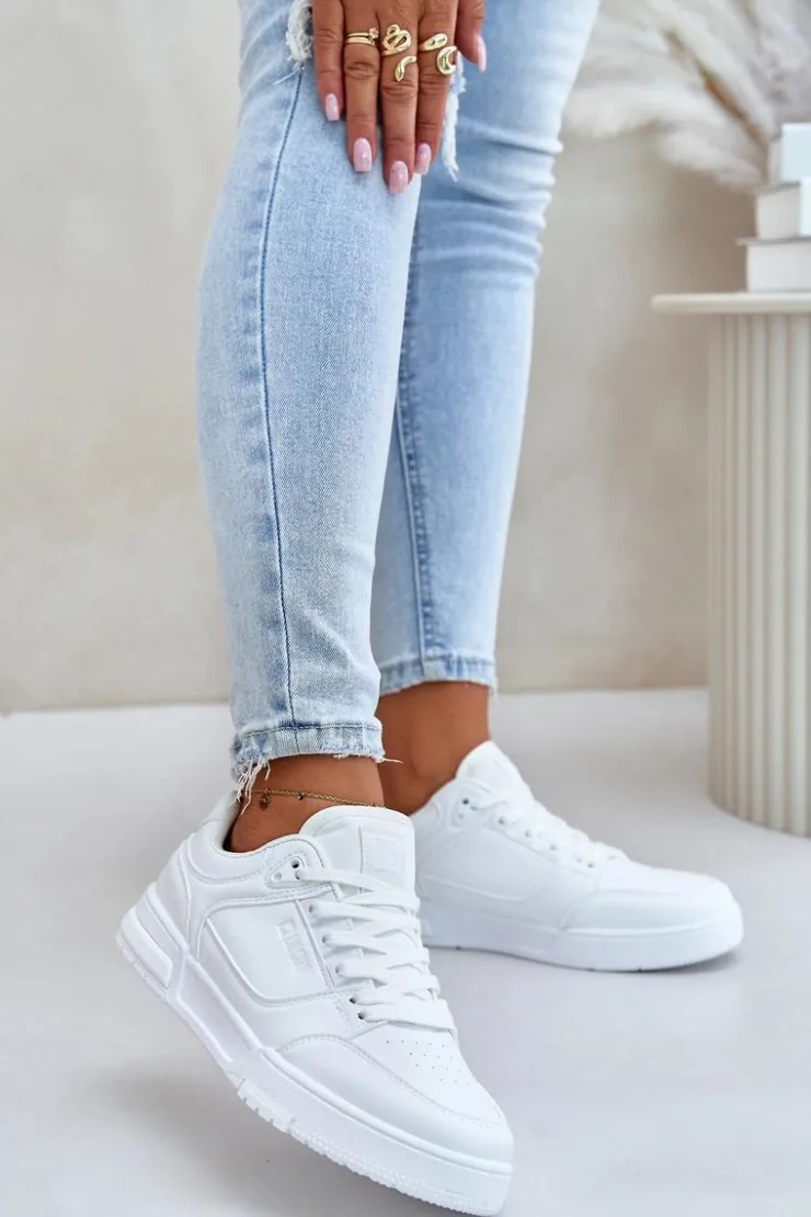 Big Star Shoes Buty Sportowe Na Platformie|Buty Sportowe Big Star*Sneakersy Damskie Big Star OO274A549 Hi-Poly System Białe Biały