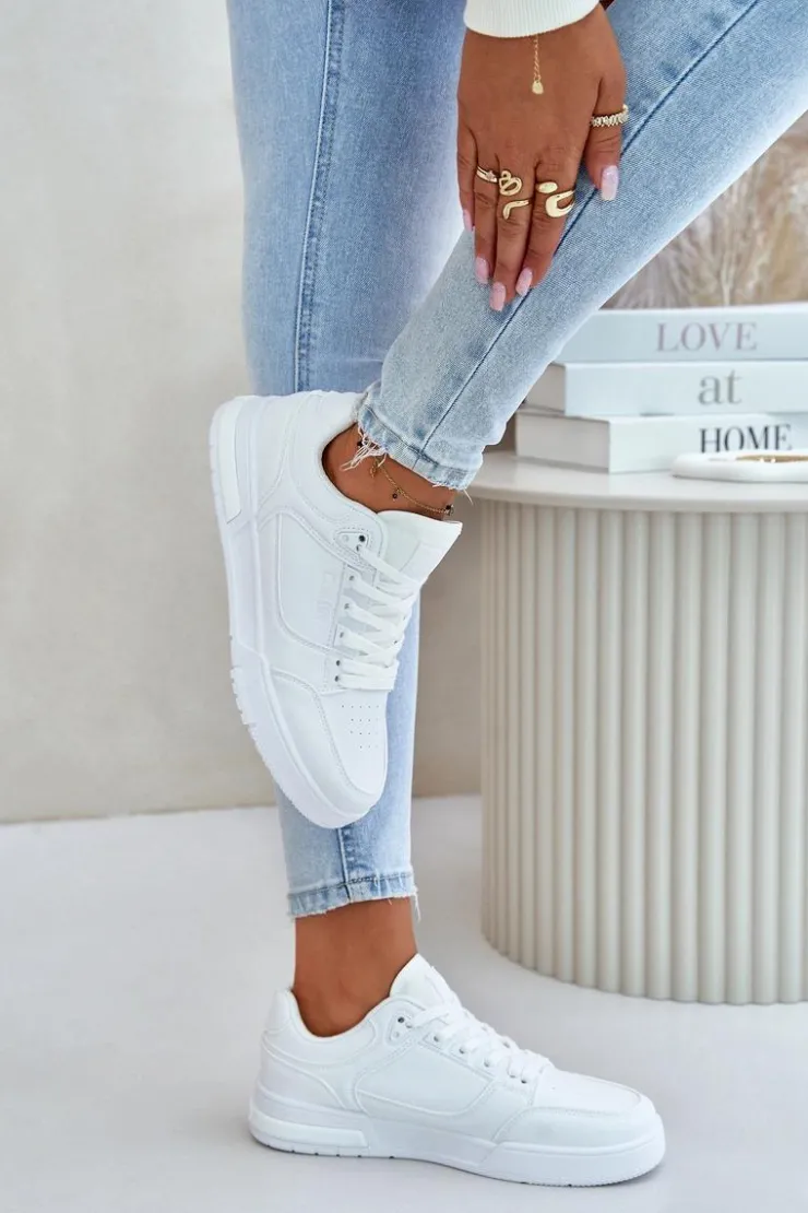 Big Star Shoes Buty Sportowe Na Platformie|Buty Sportowe Big Star*Sneakersy Damskie Big Star OO274A549 Hi-Poly System Białe Biały