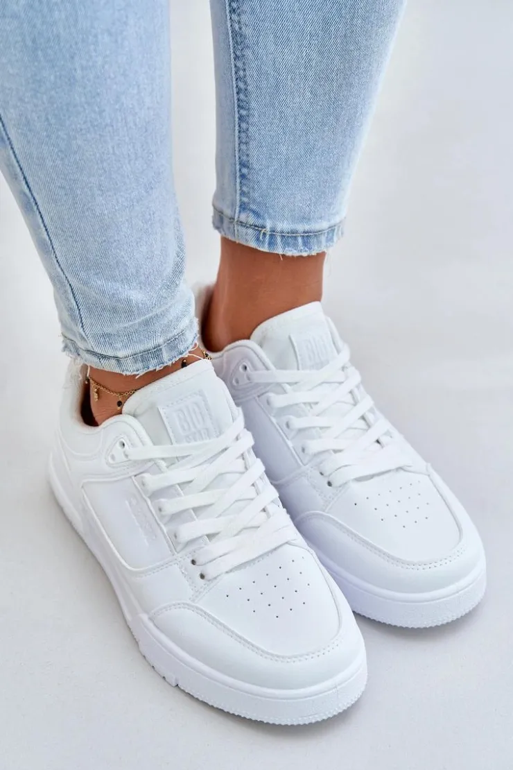 Big Star Shoes Buty Sportowe Na Platformie|Buty Sportowe Big Star*Sneakersy Damskie Big Star OO274A549 Hi-Poly System Białe Biały