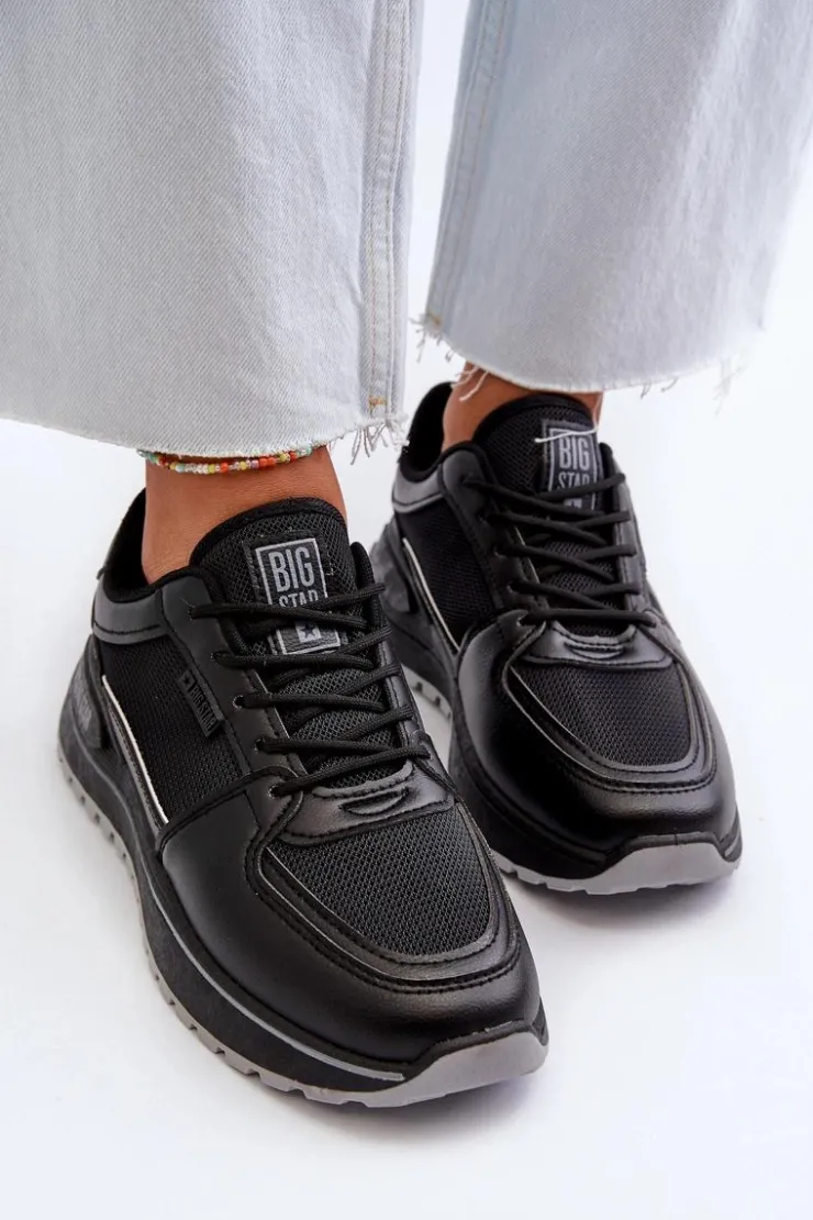 Damskie Big Star Shoes Sneakersy Damskie Big Star NN274A090 Czarne