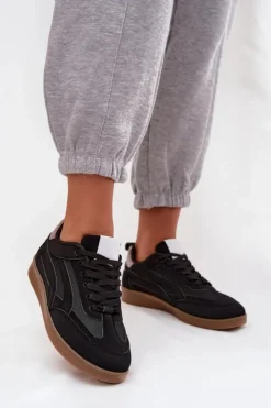 Boto Sneakersy Damskie*Sneakersy Damskie Czarne Hanelor Czarny