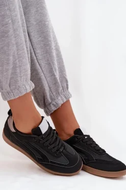 Boto Sneakersy Damskie*Sneakersy Damskie Czarne Hanelor Czarny