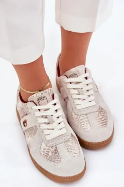 Damskie Daniel Lopez Just Dare Sneakersy Damskie SS2D4032 Zwierzęcy Wzór Beżowe