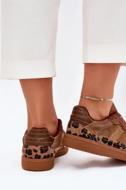 Daniel Lopez Just Dare Buty Sportowe Na Platformie|Sneakersy Damskie*Sneakersy Damskie SS2D4017 Panterka Brązowy