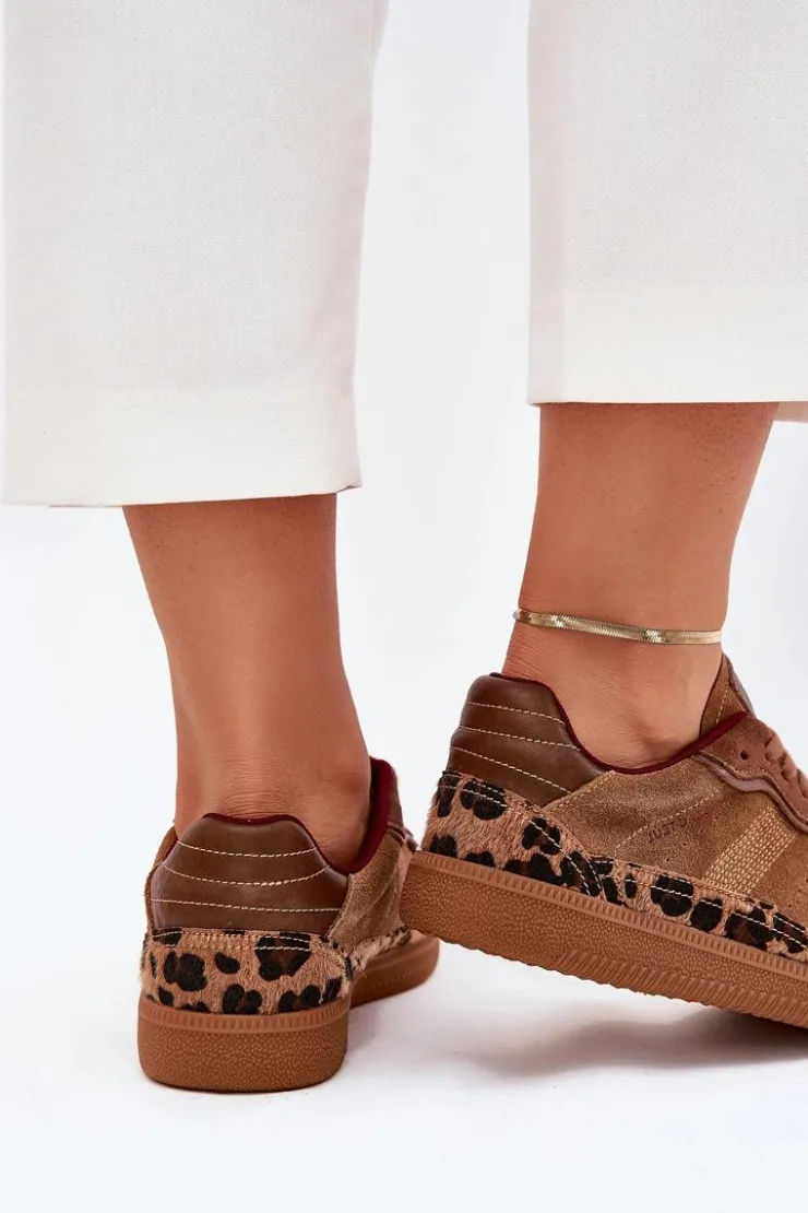 Daniel Lopez Just Dare Buty Sportowe Na Platformie|Sneakersy Damskie*Sneakersy Damskie SS2D4017 Panterka Brązowy
