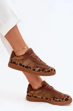 Daniel Lopez Just Dare Buty Sportowe Na Platformie|Sneakersy Damskie*Sneakersy Damskie SS2D4017 Panterka Brązowy