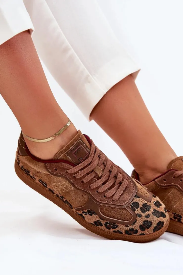 Daniel Lopez Just Dare Buty Sportowe Na Platformie|Sneakersy Damskie*Sneakersy Damskie SS2D4017 Panterka Brązowy