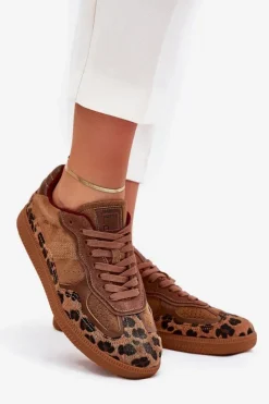 Daniel Lopez Just Dare Buty Sportowe Na Platformie|Sneakersy Damskie*Sneakersy Damskie SS2D4017 Panterka Brązowy