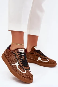 Sale Daniel Lopez Just Dare Sneakersy Damskie SS2D4016 Camel Brązowy