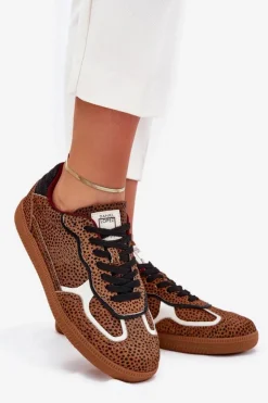 Sale Daniel Lopez Just Dare Sneakersy Damskie SS2D4016 Camel Brązowy