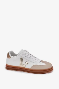 Sale Boto Sneakersy Damskie Eko Skórzane Białe Micca