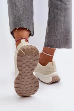 Damskie Big Star Shoes Sneakersy Damskie HI-POLY SYSTEM Big Star NN274A105 Beżowe